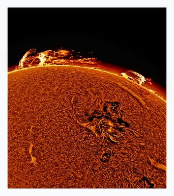 The Sun in Hydrogen Alpha with Solar Prominence