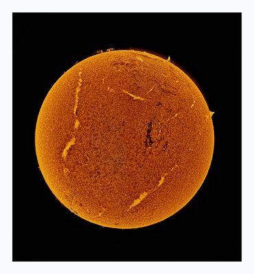 The Sun in Hydrogen Alpha with Solar Prominence