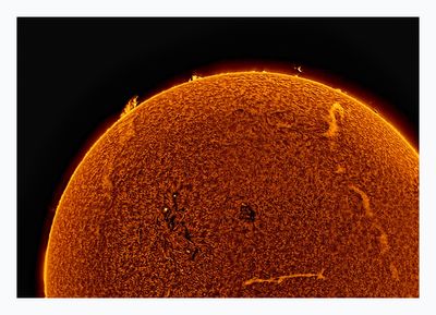 The Sun in Hydrogen Alpha with Solar Prominence
