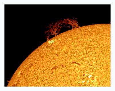 The Sun in Hydrogen Alpha with Solar Prominence