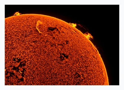 The Sun in Hydrogen Alpha with Solar Prominence