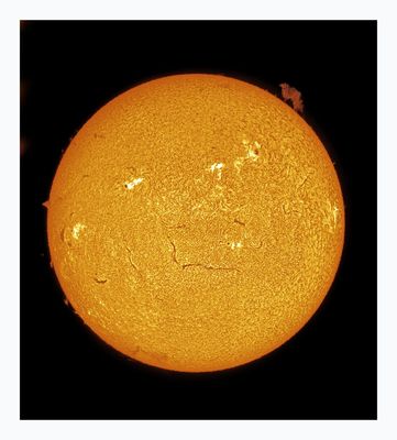 The Sun in Hydrogen Alpha with Solar Prominence