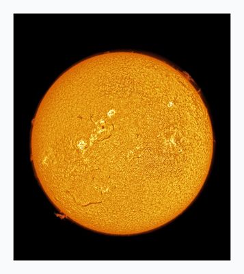 The Sun in Hydrogen Alpha with Solar Prominence