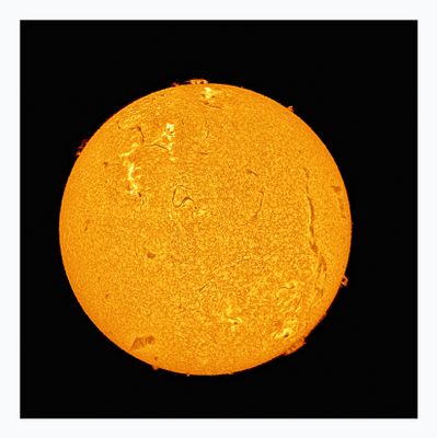 The Sun in Hydrogen Alpha with Solar Prominence