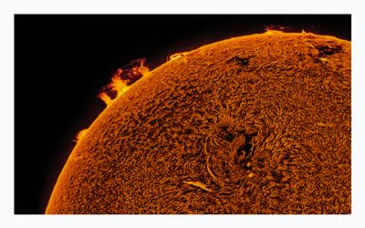 The Sun in Hydrogen Alpha with Solar Prominence
