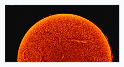 The Sun in Hydrogen Alpha with Solar Prominence