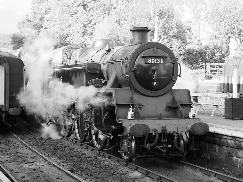 Grosmont - back to the shed for the night BW
