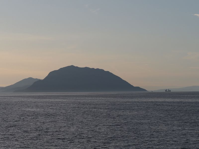 Dusk upon leaving Vancouver