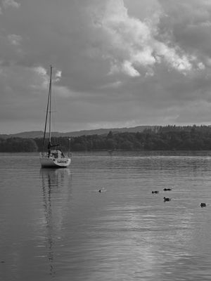 Intimidating skies over Windermere BW