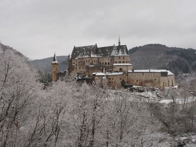 Vianden Castle after a light wintry shower