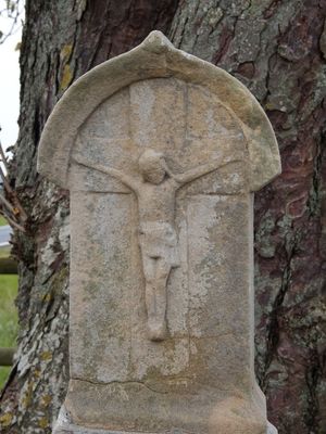 Carved stone depicting the crucifixion