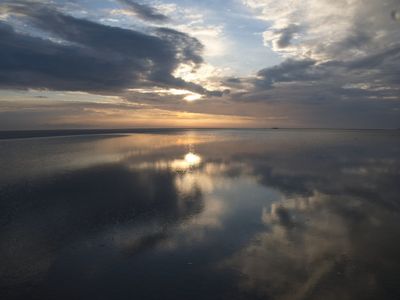 Bay at Mont Saint-Michel - reflected clouds