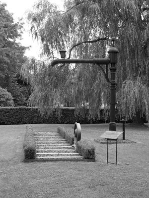 Watering spout along the dismamtled Atert line BW