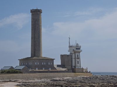 Old lighthouse with St Pierre chapel and semaphore