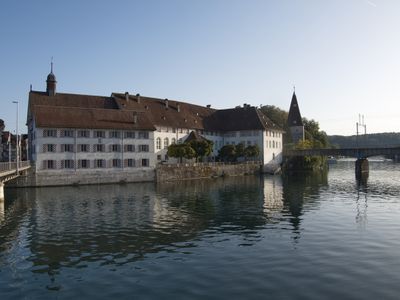View across the river Aare towards Altes Spital and Krummer Turm