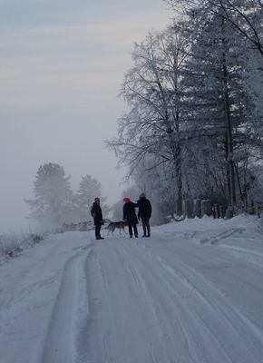 Hikers on their way