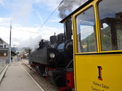 Steam loco with historic carriage