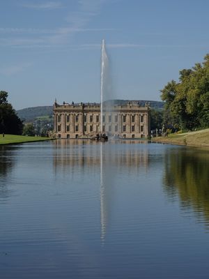 Chatsworth House with Emperor fountain