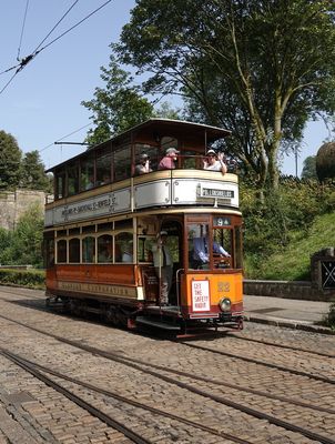 Tram in operation at Crich
