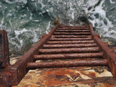 Rusty ladder at Pors de Heign Has