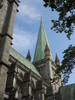 Nidaros Cathedral - copper roofed spire