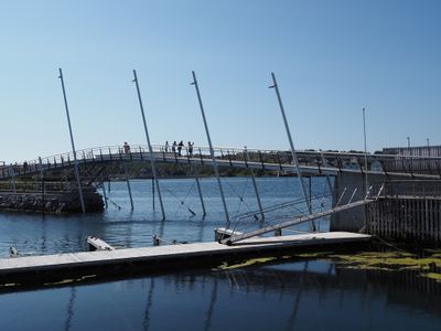 Bridge across the marina piers