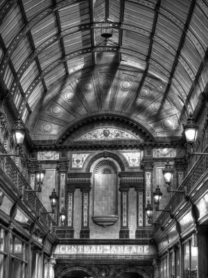 Central Arcade BW HDR