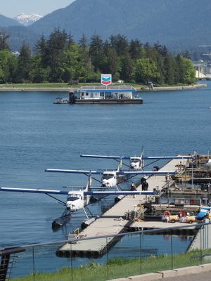 Harbour Air planes with fuelling station