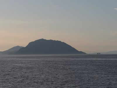 Dusk upon leaving Vancouver