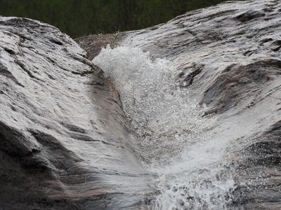 Misty Fjords - water jutting down