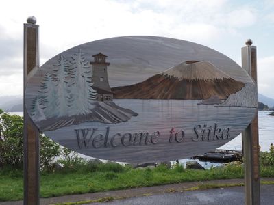 Welcome sign in Sitka