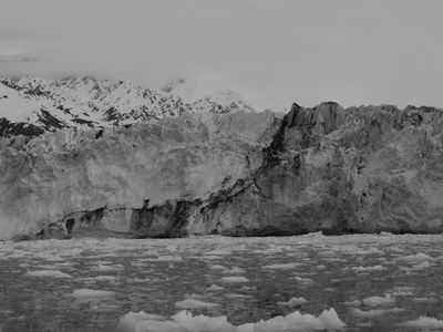 College Fjord - Harvard Glacier BW