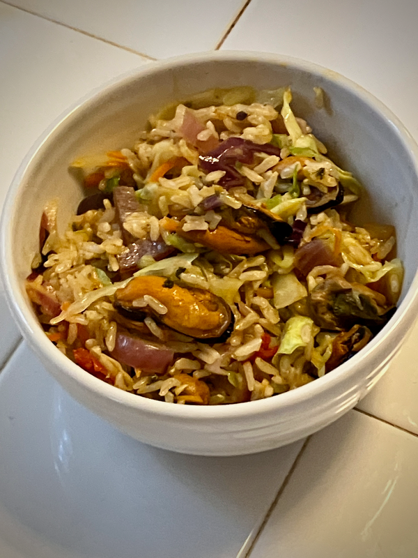 Brown Rice and Sofrito Mussels