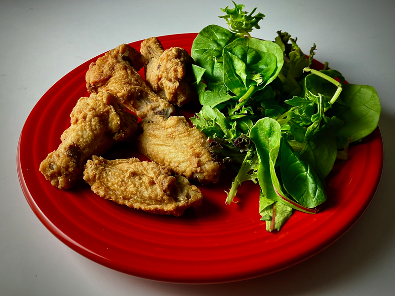 Chicken Wings and Salad