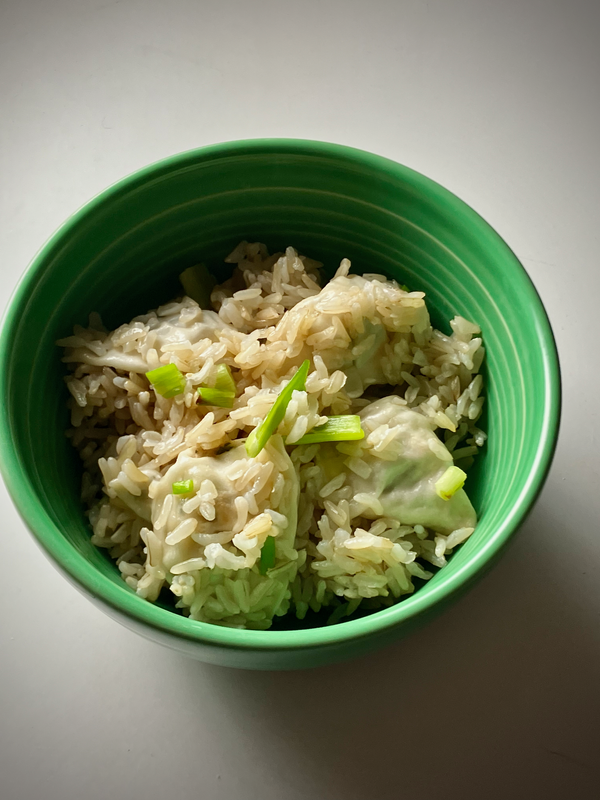 Brown Rice and Won Tons