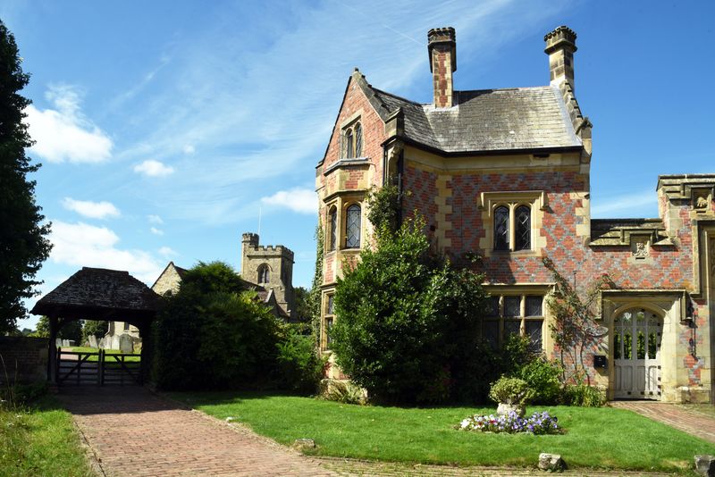 Old Gate house,with St Marys Church in background
