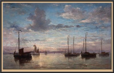 Avondstond op zee, ca. 1875
