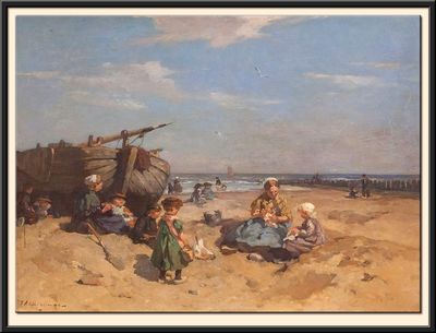 Het Scheveningse strand, 1910