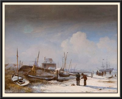 Het Ij voor Amsterdam bij winter, 1823