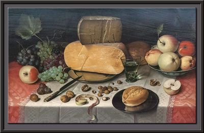 Still Life with Fruit, Nuts and Cheeses, 1613