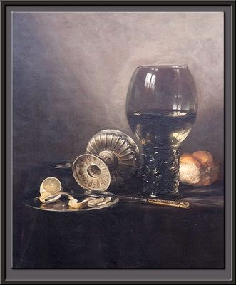 Monochrome banquet with a roemer, tazza and lemon, 1633