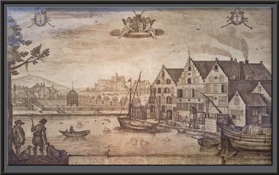 View of the 'De Drie Lelién Brewery' at Haarlem and of 'Velserend', 1627