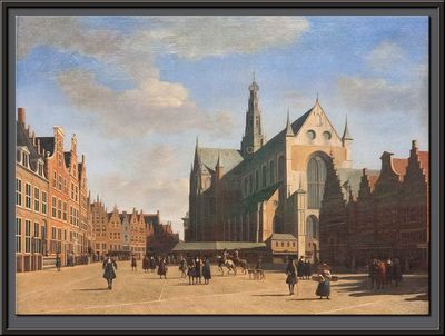 The Grote Markt in Haarlem with the Grote or St Bavokerk, seen from the West, 1696