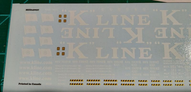 K Line Container Decals