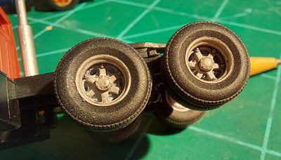 Detail of Painted Wheels with Tamiya Panel Line Accent