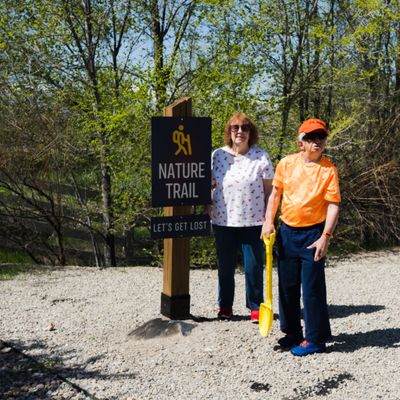 Terri and Dale starting their walk on the Jordan River Trail.