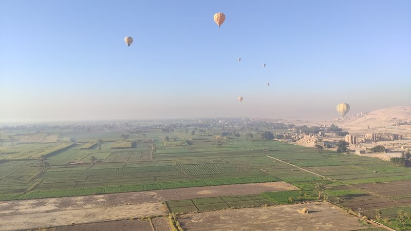 Hot air ballooning over Luxor West Bank