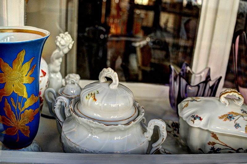 Antiques displayed in Window