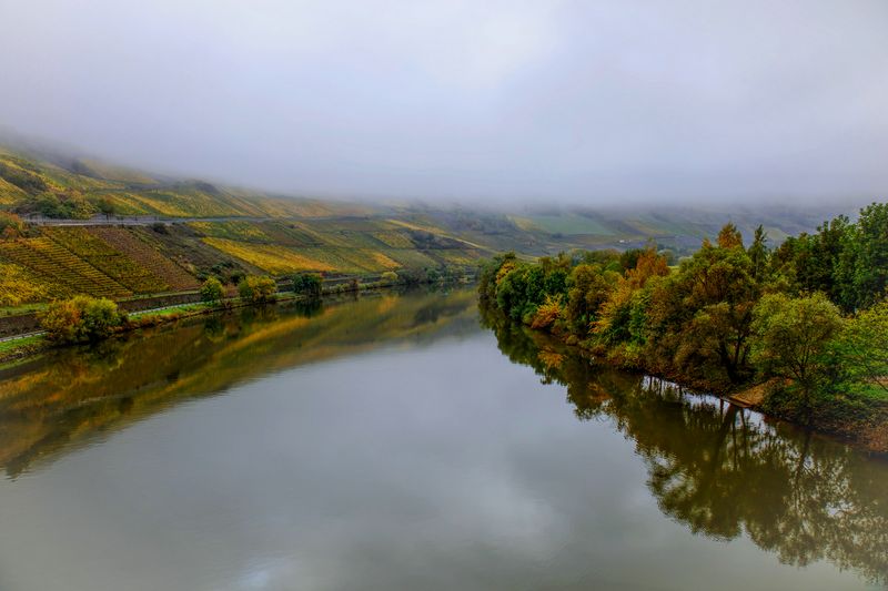 Fog Lifts Over the Moselle River