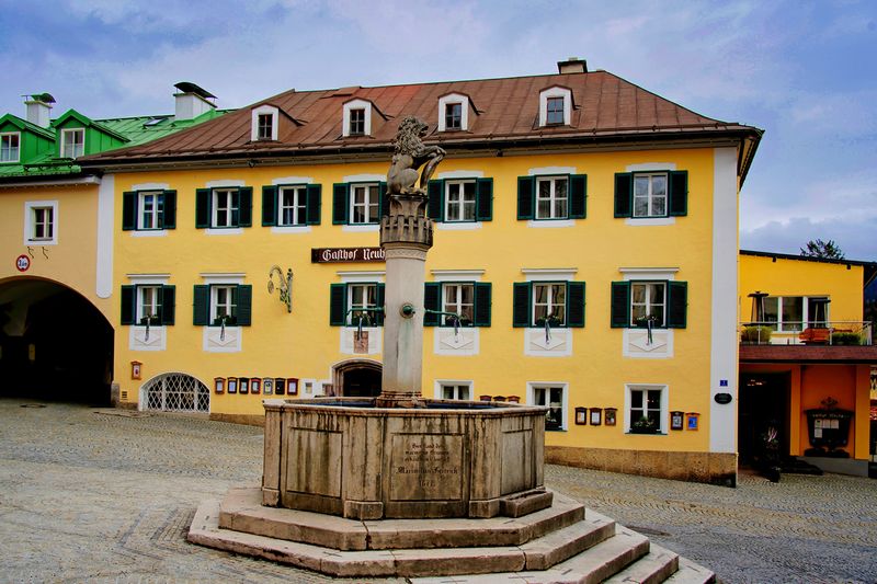 Old Gasthof and Fountain